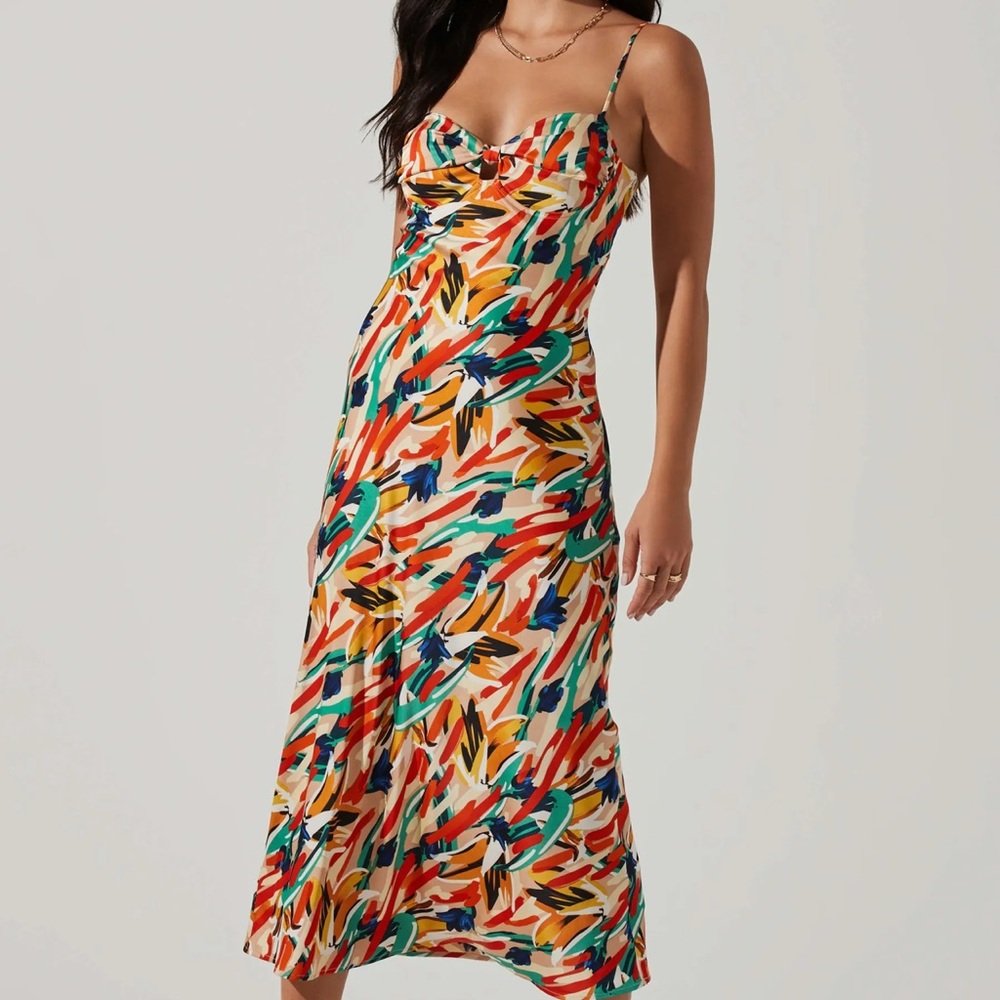 Astr Multicolor Pleated Dress